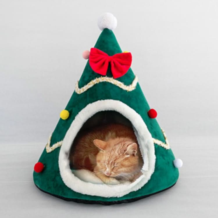 Three-dimensional Sponge Christmas Hat Shaped Pet Bed Nest Warmth Supplies - Reluova