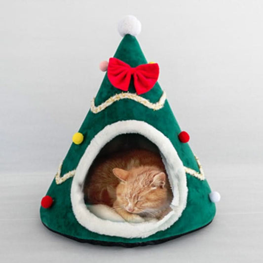 Three-dimensional Sponge Christmas Hat Shaped Pet Bed Nest Warmth Supplies - Reluova