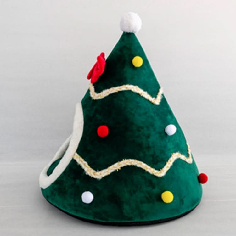 Three-dimensional Sponge Christmas Hat Shaped Pet Bed Nest Warmth Supplies - Reluova