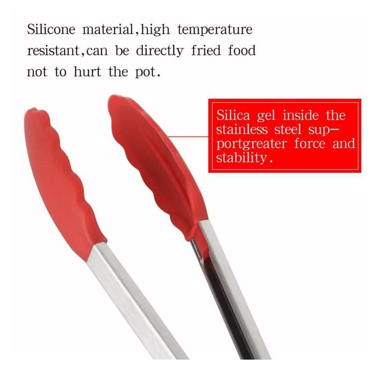 Stainless Steel Bread Barbecue Food Clip Silicone Baking Tools Set - Reluova