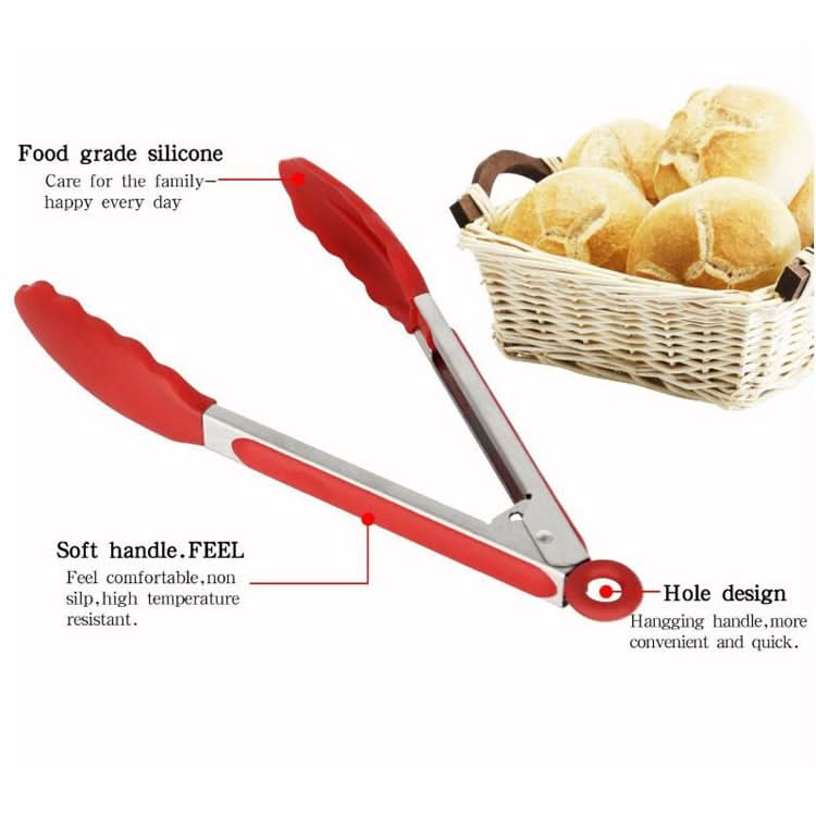 Stainless Steel Bread Barbecue Food Clip Silicone Baking Tools Set - Reluova