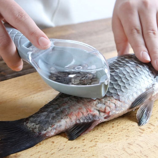 Household Kitchen Tools Manually Remove Fish Scales with Lid Random Color Delivery - Reluova