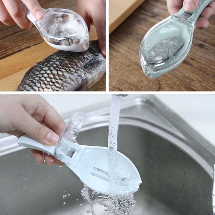 Household Kitchen Tools Manually Remove Fish Scales with Lid Random Color Delivery - Reluova