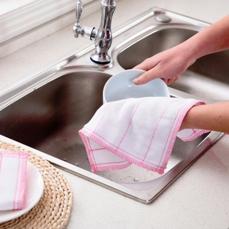 2pcs Bamboo Fiber Dish Cloth Household Rag Eight-layer Thickened Non-stick Oil Cleaning Rag Random Color