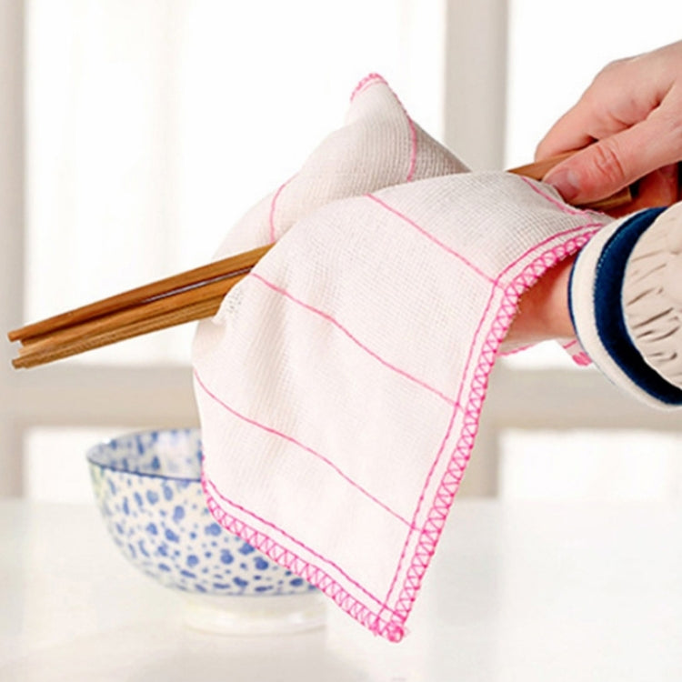 2pcs Bamboo Fiber Dish Cloth Household Rag Eight-layer Thickened Non-stick Oil Cleaning Rag Random Color