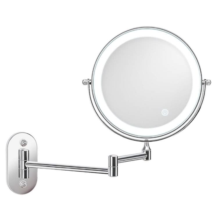 8 Inch Wall-Mounted Double-Sided Makeup Mirror LED Three-Tone Light Bathroom Mirror White Light-Reluova