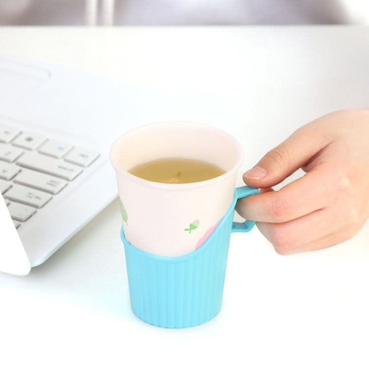 10 PCS Disposable Paper Cup Holder Plastic Anti-scald Heat Insulation Cup Holder - Reluova