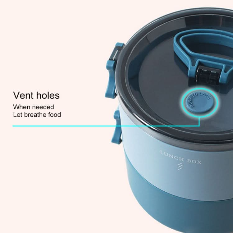 Round Portable Insulation Partitioned Lunch Box Student Office Workers Heated Microwave Oven Bento Box - Reluova