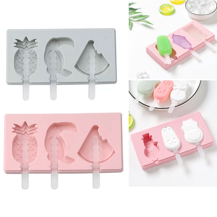 Silicone Cartoon Homemade Handmade DIY Ice Cream Popsicle Mould with Lid, Color Random Delivery - Reluova