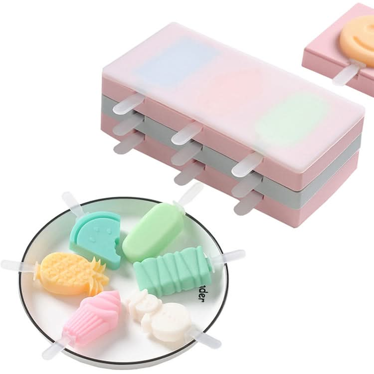 Silicone Cartoon Homemade Handmade DIY Ice Cream Popsicle Mould with Lid, Color Random Delivery - Reluova