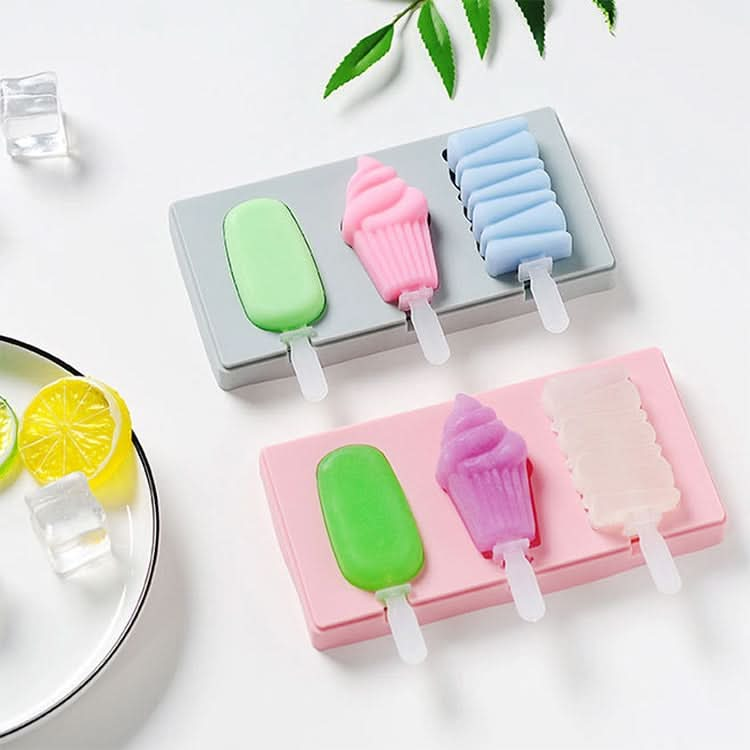 Silicone Cartoon Homemade Handmade DIY Ice Cream Popsicle Mould with Lid, Color Random Delivery - Reluova