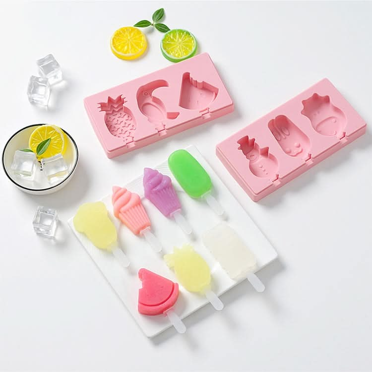 Silicone Cartoon Homemade Handmade DIY Ice Cream Popsicle Mould with Lid, Color Random Delivery - Reluova