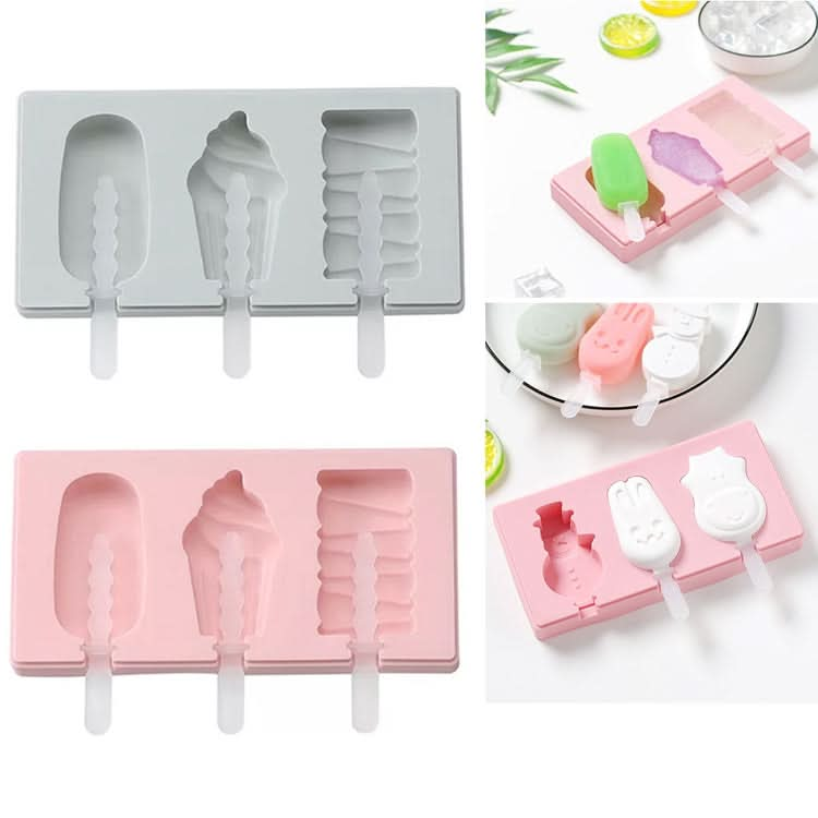 Silicone Cartoon Homemade Handmade DIY Ice Cream Popsicle Mould with Lid, Color Random Delivery - Reluova