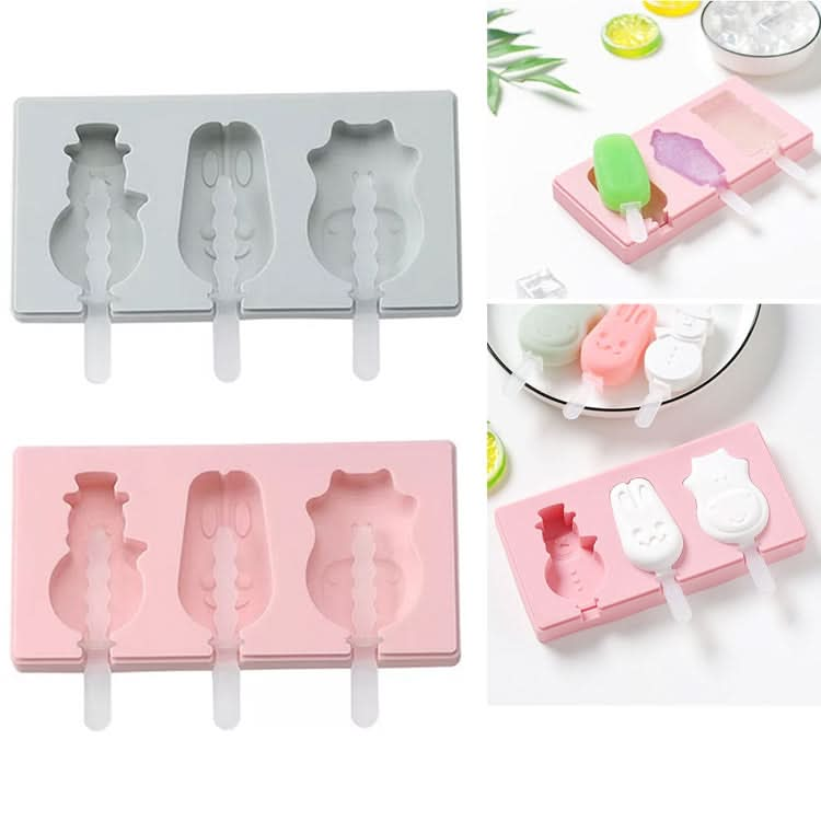 Silicone Cartoon Homemade Handmade DIY Ice Cream Popsicle Mould with Lid, Color Random Delivery - Reluova