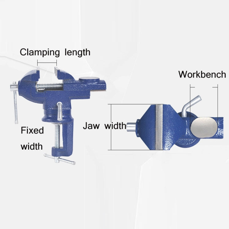 360-Degree Rotating Small Vise Table Flat Universal Table Clamp, Random Color Delivery