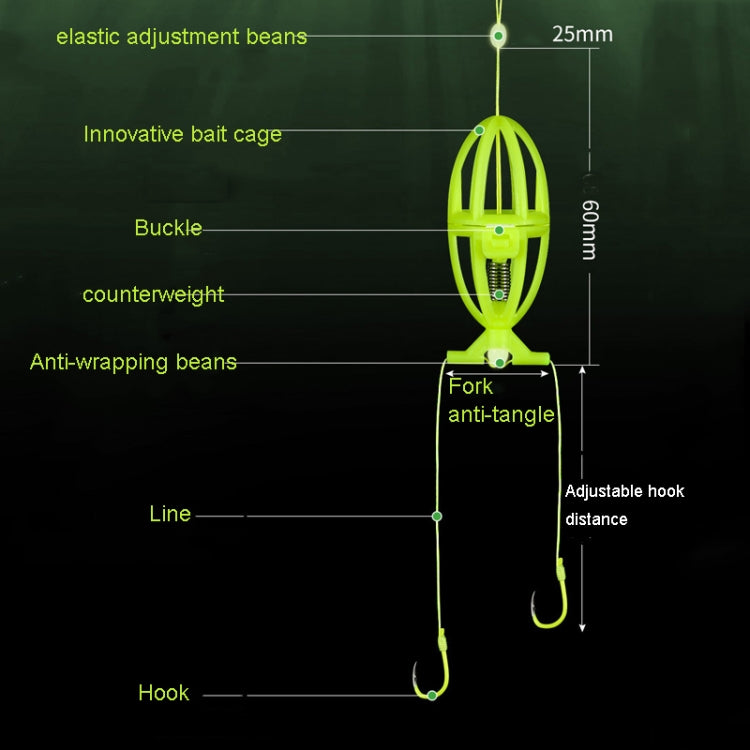 Double Hooks ISEAMA Explosive Hook Bighead Carp Feeder for Hand Rod & Throwing Rod, Size: 6 Reluova