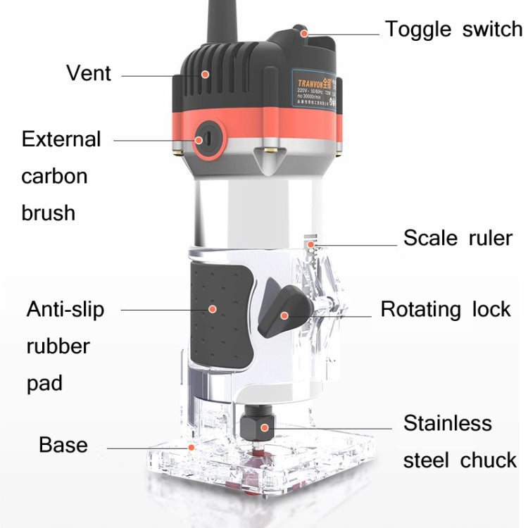 Woodworking Trimming Machine Multifunctional Electric Wood Milling Slotting Machine Engraving Tools EU Plug My Store