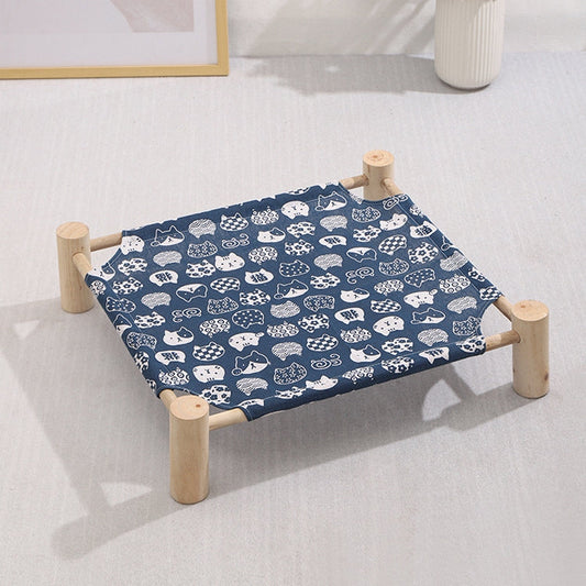 47x52cm Four Seasons Universal Removable And Washable Pet Bed Pet Nest, Style:Small Blue Cat Head-Reluova