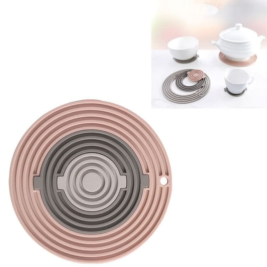 3 in 1 Round Silicone Heat Insulation Pad High Temperature Resistant Multifunctional Tableware Pad Combination Pot Pad Coaster-Reluova