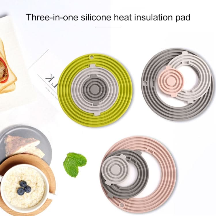 3 in 1 Round Silicone Heat Insulation Pad High Temperature Resistant Multifunctional Tableware Pad Combination Pot Pad Coaster-Reluova