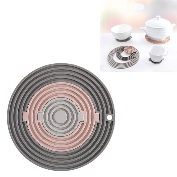 3 in 1 Round Silicone Heat Insulation Pad High Temperature Resistant Multifunctional Tableware Pad Combination Pot Pad Coaster-Reluova