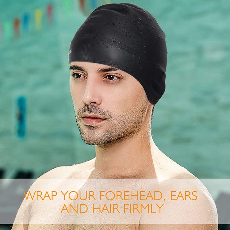 Silicone Ear Protection Waterproof Swimming Cap for Adults with Long Hair Reluova