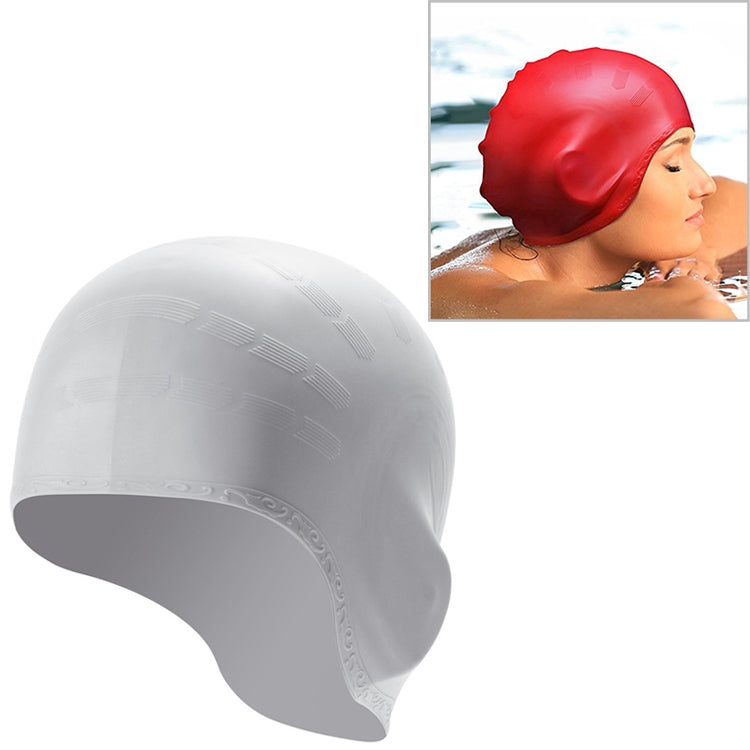 Silicone Ear Protection Waterproof Swimming Cap for Adults with Long Hair Reluova