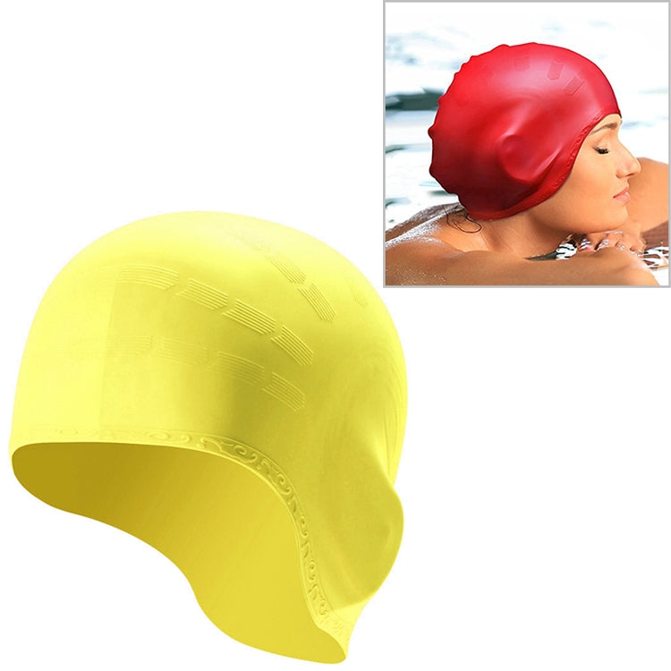 Silicone Ear Protection Waterproof Swimming Cap for Adults with Long Hair Reluova