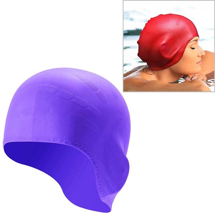 Silicone Ear Protection Waterproof Swimming Cap for Adults with Long Hair