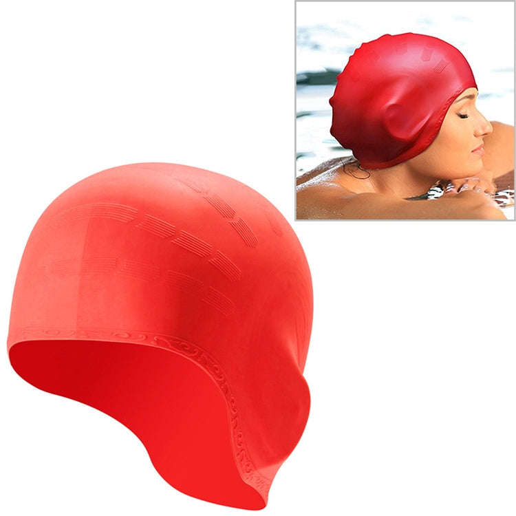 Silicone Ear Protection Waterproof Swimming Cap for Adults with Long Hair Reluova