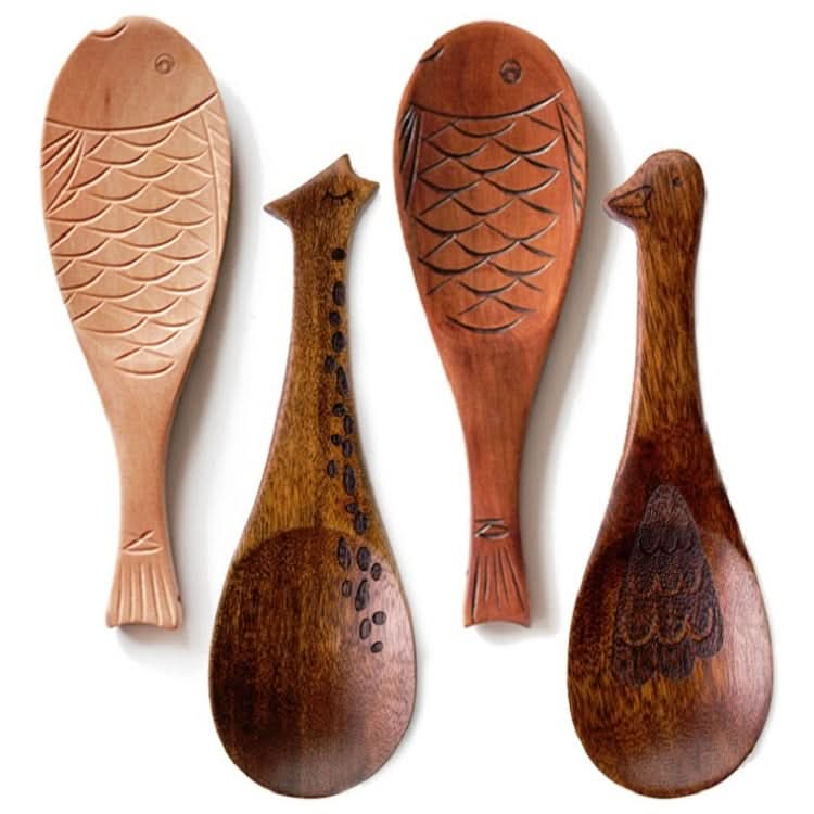 Wooden Animal-shaped Nanmu Rice Spoon, Random Style Delivery - Reluova