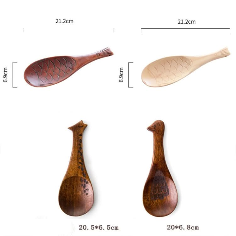 Wooden Animal-shaped Nanmu Rice Spoon, Random Style Delivery - Reluova