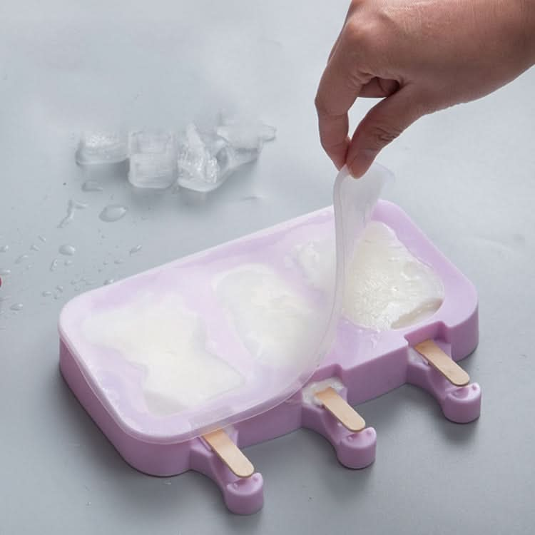 Silicone Cartoon Children Homemade Popsicle Ice Cream Mold Set with Wooden Sticks - Reluova