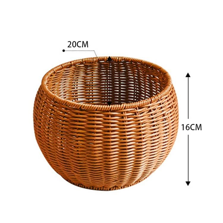 Round Snack Basket Rattan Woven Home Fruit and Vegetable Storage Basket Kitchen Drain Basket - Reluova