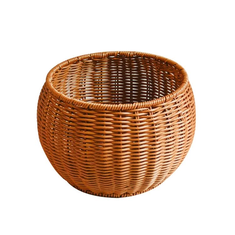 Round Snack Basket Rattan Woven Home Fruit and Vegetable Storage Basket Kitchen Drain Basket - Reluova