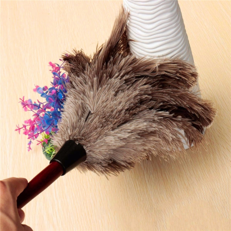 Feather Duster Brush Wooden Handle Anti-static Household Car Dust Collector Reluova