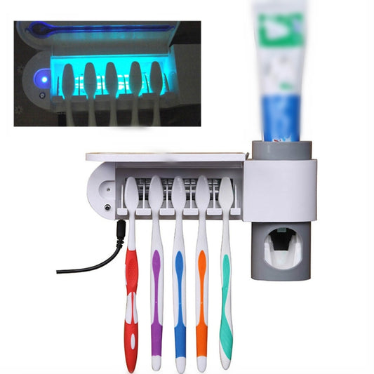 Punch-free Toilet Wall-mounted Ultraviolet Electric Disinfection Toothbrush Holder