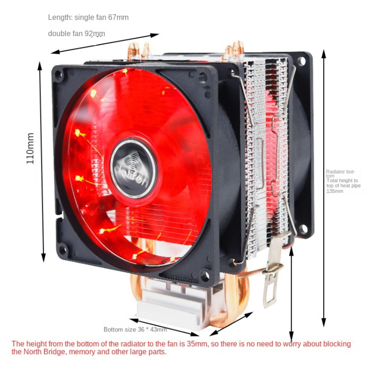 Desktop Computer 6 Copper Tube CPU Radiator Super Quiet