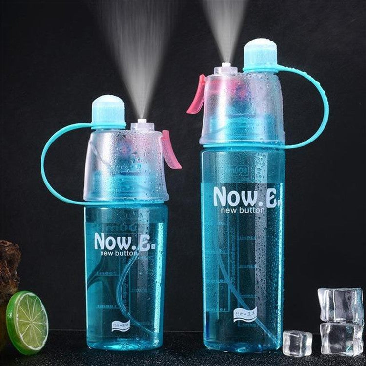 Creative Spray Water Bottle Sports Bottle Portable With Lid Summer Hydration Beauty Plastic Cup Reluova