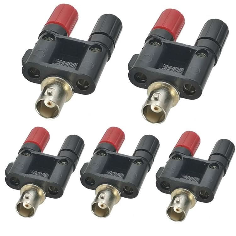 5pcs BNC Female Jack To Dual Banana Female Jack RF Adapter Coaxial Connector Reluova