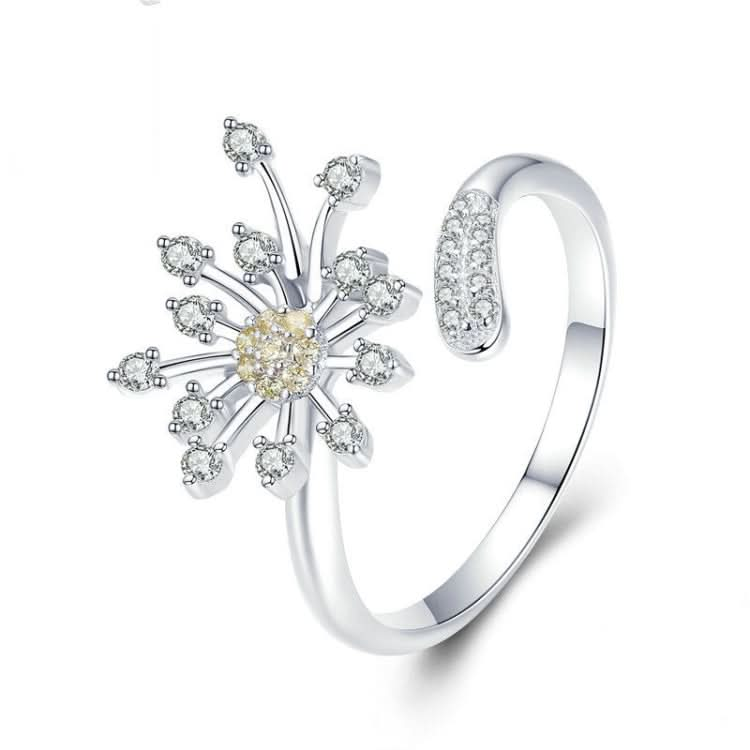 Dandelion Love Inlaid Zircon Ring S925 Sterling Silver Lady Ring Reluova