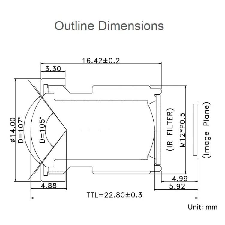 Waveshare WS1053516 High Resolution Lens 16MP, 105 Degree FOV, 3.56mm Focal length, For Raspberry Pi Camera M12 23966 My Store