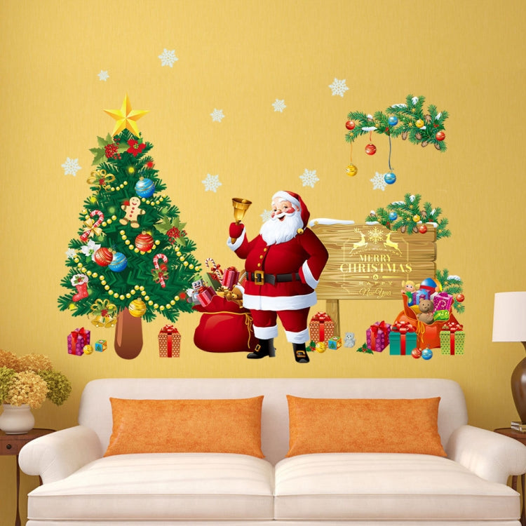 Christmas Tree Santa Claus Wall Sticker Living Room Bedroom Background Removable Mural My Store