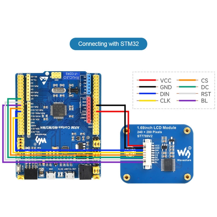 Waveshare 1.69 Inch 240×280 Resolution IPS LCD Display Module With SPI Interface My Store