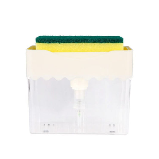 Cleaning Cloth Dishwashing Brush Liquid Box Kitchen Brush Detergent Mixer Press Plastic Soap Box - Reluova