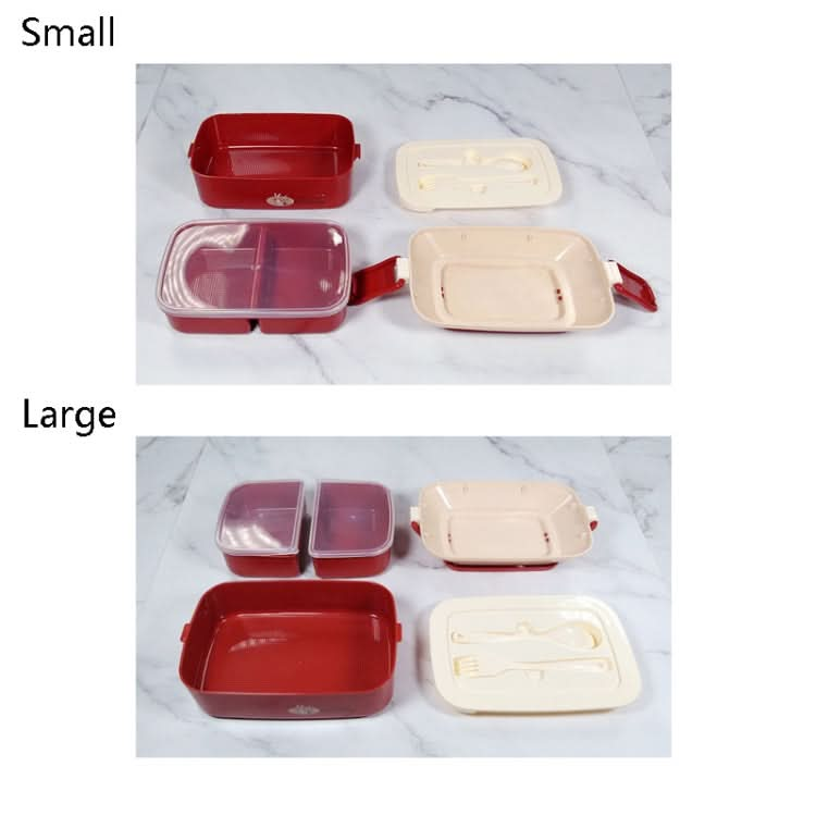 Cute Rabbit Double Layer Plastic Lunch Box Large Capacity Portable Lunch Box, Style: - Reluova