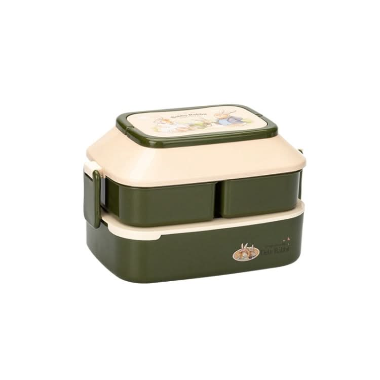 Cute Rabbit Double Layer Plastic Lunch Box Large Capacity Portable Lunch Box, Style: - Reluova