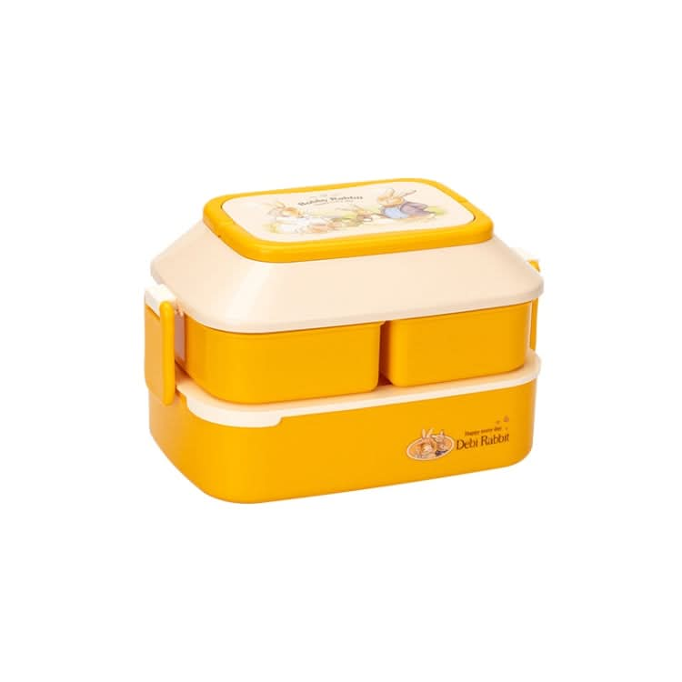 Cute Rabbit Double Layer Plastic Lunch Box Large Capacity Portable Lunch Box, Style: - Reluova