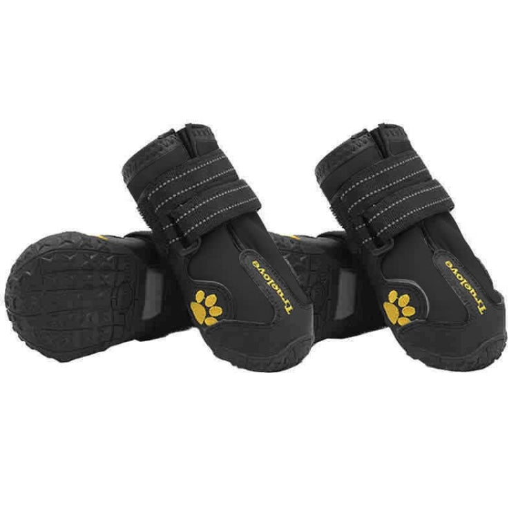 4 in 1 Autumn Winter Pet Dog Foot Cover Waterproof Shoes, Size:6x4cm(Black)-Reluova