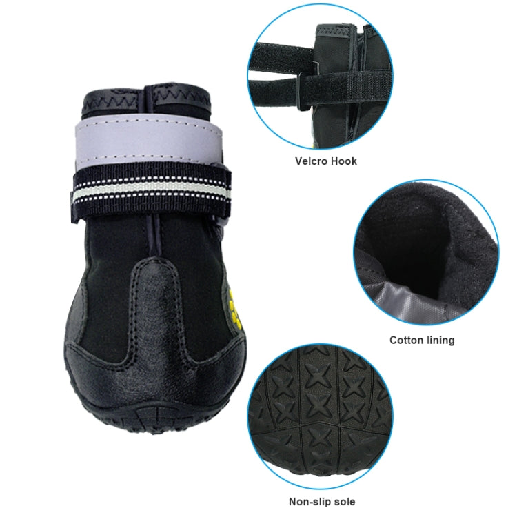 4 in 1 Autumn Winter Pet Dog Foot Cover Waterproof Shoes, Size:6x4cm(Black)-Reluova